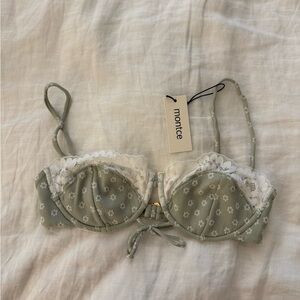 Montce Jade Floral Lena Bikini Top sz M NWT